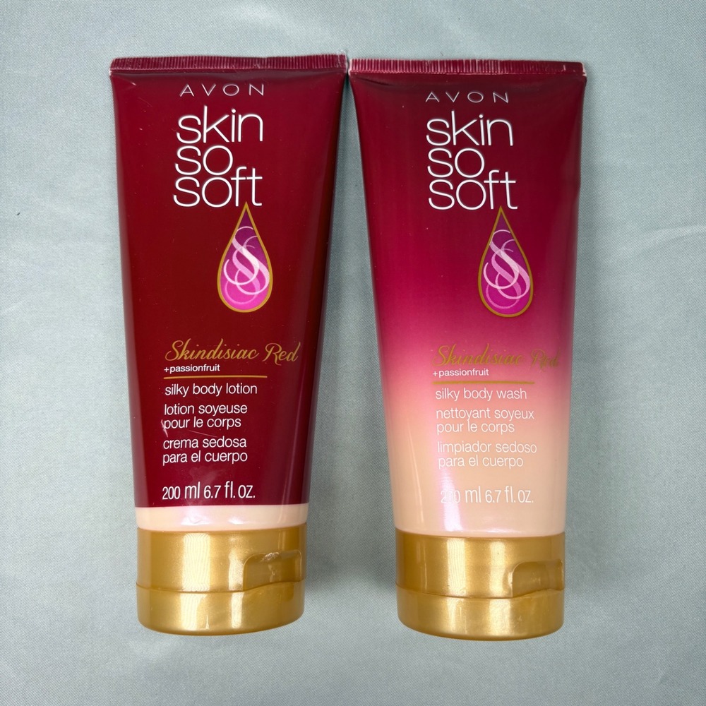Avon Skin So Soft Skindisiac Red Passionfruit Body Lotion‎ and Body Wash Set 2pc